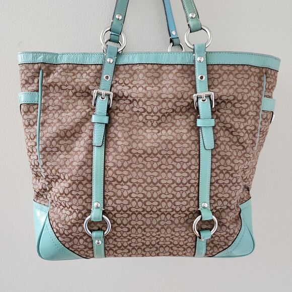 Coach Signature Tote Jacquard Purse - Picture 2 of 10